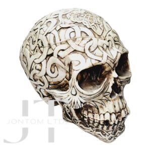 Skull Box Engraved with Celtic Patterns 6" Spellow House Collectable Rare