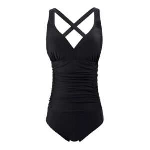 Women's Swimming Costume V Neck One Piece Tummy Control One Piece Swimsuit XL