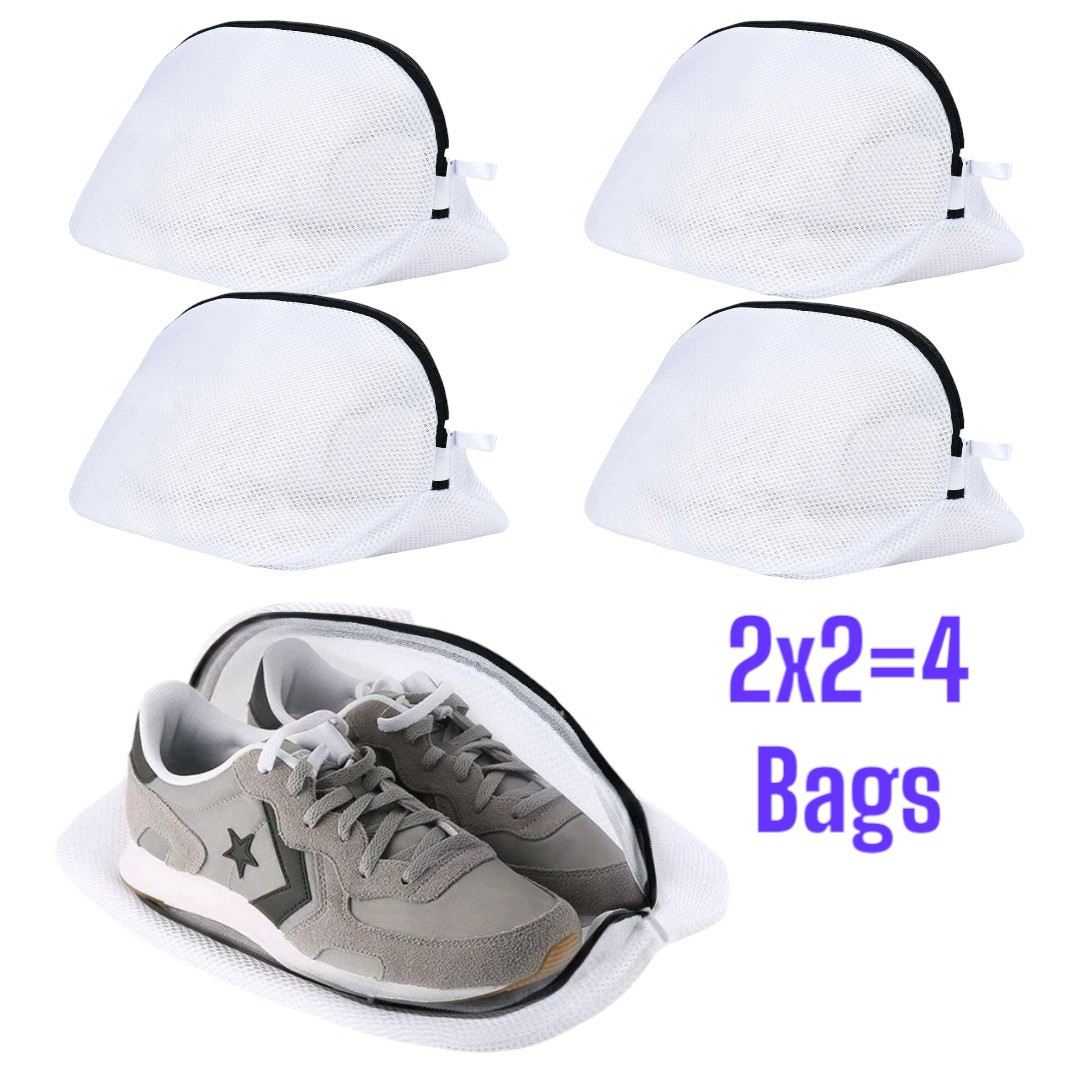 2x Shoe Washing Bag Trainer Laundry Bags with Durable Zips Shoe Bag 2-Pack